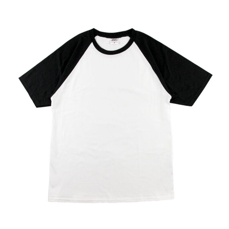 撞色插肩圆领T恤